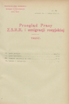 Przegląd Prasy Z.S.R.R. i emigracji rosyjskiej. 1928, nr 50 (1 lutego)