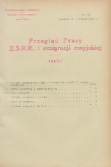 Przegląd Prasy Z.S.R.R. i emigracji rosyjskiej. 1928, nr 51 (3 lutego)