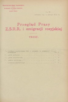Przegląd Prasy Z.S.R.R. i emigracji rosyjskiej. 1928, nr 59 (22 lutego)