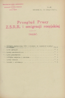 Przegląd Prasy Z.S.R.R. i emigracji rosyjskiej. 1928, nr 60 (24 lutego)