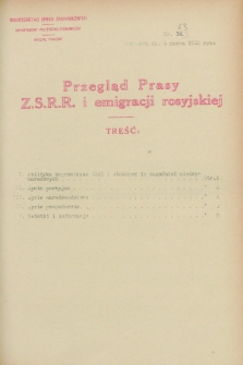 Przegląd Prasy Z.S.R.R. i emigracji rosyjskiej. 1928, nr 63 (2 marca)
