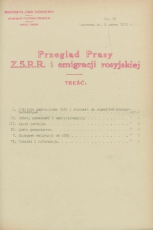 Przegląd Prasy Z.S.R.R. i emigracji rosyjskiej. 1928, nr 65 (9 marca)