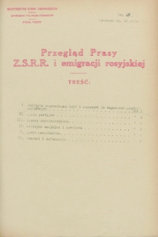 Przegląd Prasy Z.S.R.R. i emigracji rosyjskiej. 1928, nr 68 (16 marca)