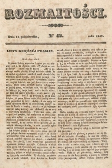 Rozmaitości : pismo dodatkowe do Gazety Lwowskiej. 1847, nr 42