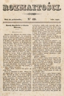 Rozmaitości : pismo dodatkowe do Gazety Lwowskiej. 1847, nr 43