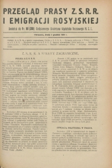 Przegląd Prasy Z.S.R.R. i Emigracji Rosyjskiej : dodatek do nr 181 (280) Codziennego Biuletynu Wydziału Prasowego M.S.Z. (5 grudnia 1928)