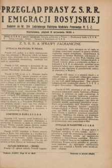 Przegląd Prasy Z.S.R.R. i Emigracji Rosyjskiej : dodatek do nr 204 Codziennego Biuletynu Wydziału Prasowego M.S.Z. (6 września 1929)