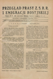 Przegląd Prasy Z.S.R.R. i Emigracji Rosyjskiej : dodatek do nr 282 Codziennego Biuletynu Wydziału Prasowego M.S.Z. (9 grudnia 1929)