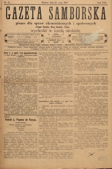 Gazeta Samborska : pismo poświęcone sprawom ekonomicznym i społecznym okręgu: Sambor, Stary Sambor, Turka. 1908, nr 21
