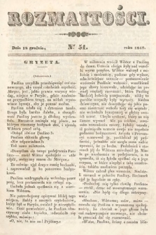 Rozmaitości : pismo dodatkowe do Gazety Lwowskiej. 1847, nr 51