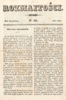 Rozmaitości : pismo dodatkowe do Gazety Lwowskiej. 1847, nr 52