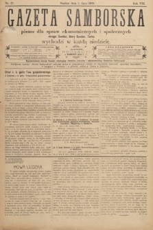 Gazeta Samborska : pismo poświęcone sprawom ekonomicznym i społecznym okręgu: Sambor, Stary Sambor, Turka. 1908, nr 27