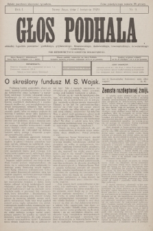 Głos Podhala : aktualny tygodnik powiatów: gorlickiego, grybowskiego, limanowskiego, makowskiego, nowosądeckiego, nowotarskiego i żywieckiego. 1929, nr 9