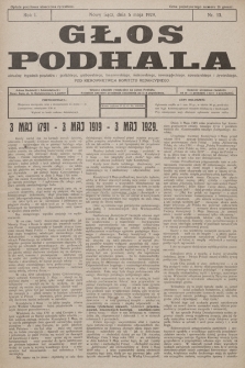 Głos Podhala : aktualny tygodnik powiatów: gorlickiego, grybowskiego, limanowskiego, makowskiego, nowosądeckiego, nowotarskiego i żywieckiego. 1929, nr 13