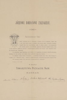 Adresy zbiorowe, życzenia i wiersze nadesłane Józefowi Bohdanowi Zaleskiemu na jubileusz 80. rocznicy urodzin i imienin w 1882 r. T. 4, Życzenia z Poznania, Wielkiego Księstwa Poznańskiego i Prus Zachodnich