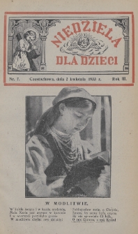 Niedziela dla Dzieci. 1933, nr 7