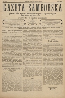 Gazeta Samborska : pismo poświęcone sprawom ekonomicznym i społecznym okręgu: Sambor, Stary Sambor, Turka. 1908, nr 35