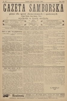 Gazeta Samborska : pismo poświęcone sprawom ekonomicznym i społecznym okręgu: Sambor, Stary Sambor, Turka. 1908, nr 37