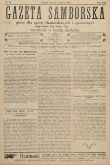 Gazeta Samborska : pismo poświęcone sprawom ekonomicznym i społecznym okręgu: Sambor, Stary Sambor, Turka. 1908, nr 38