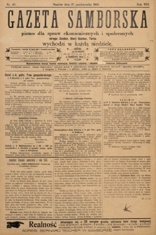 Gazeta Samborska : pismo poświęcone sprawom ekonomicznym i społecznym okręgu: Sambor, Stary Sambor, Turka. 1908, nr 40