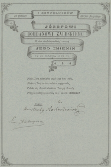 Adresy zbiorowe, listy i wiersze nadesłane Józefowi Bohdanowi Zaleskiemu na jubileusz 80. rocznicy urodzin i imienin w 1882 r. T.5, Życzenia nadesłane z Paryża i całej Francji