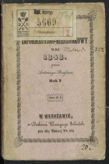 Kalendarzyk Informacyjno-Kieszonkowy na Rok 1848. R.2