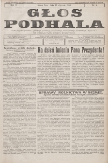 Głos Podhala : aktualny tygodnik powiatów: gorlickiego, jasielskiego, limanowskiego, nowosądeckiego, nowotarskiego i żywieckiego. 1933, nr 5