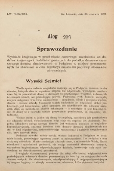 [Kadencja IX, sesja I, al. 996] Alegata do Sprawozdań Stenograficznych z Pierwszej Sesyi Dziewiątego Peryodu Sejmu Krajowego Królestwa Galicyi i Lodomeryi z Wielkiem Księstwem Krakowskiem z roku 1913. Alegat 996