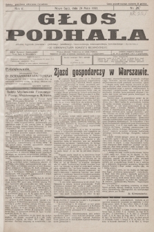 Głos Podhala : aktualny tygodnik powiatów: gorlickiego, jasielskiego, limanowskiego, nowosądeckiego, nowotarskiego i żywieckiego. 1933, nr 22