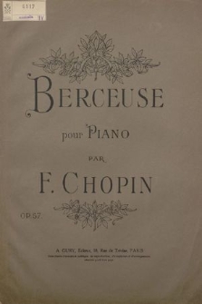 Berceuse : pour piano : op. 57