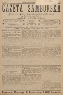 Gazeta Samborska : pismo poświęcone sprawom ekonomicznym i społecznym okręgu: Sambor, Stary Sambor, Turka. 1908, nr 47