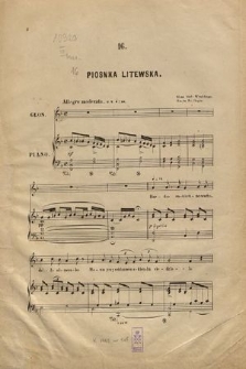 Piosnka litewska : op. 74 no 16
