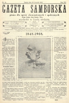 Gazeta Samborska : pismo poświęcone sprawom ekonomicznym i społecznym okręgu: Sambor, Stary Sambor, Turka. 1908, nr 48