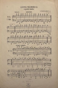 Leçons melodiques à quatre mains : op. 149. Liv. 1