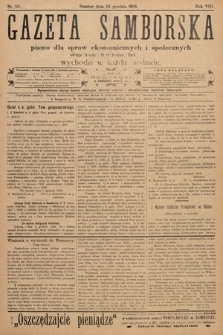 Gazeta Samborska : pismo poświęcone sprawom ekonomicznym i społecznym okręgu: Sambor, Stary Sambor, Turka. 1908, nr 50