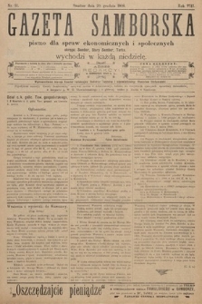 Gazeta Samborska : pismo poświęcone sprawom ekonomicznym i społecznym okręgu: Sambor, Stary Sambor, Turka. 1908, nr 51