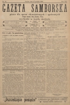 Gazeta Samborska : pismo poświęcone sprawom ekonomicznym i społecznym okręgu: Sambor, Stary Sambor, Turka. 1908, nr 52