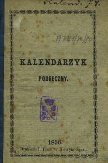 Kalendarzyk Podręczny na Rok 1856