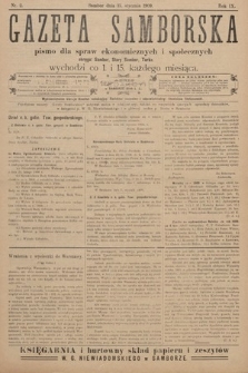 Gazeta Samborska : pismo poświęcone sprawom ekonomicznym i społecznym okręgu: Sambor, Stary Sambor, Turka. 1909, nr 2