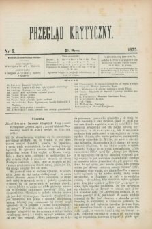 Przegląd Krytyczny. 1875, nr 6 (30 marca)
