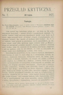 Przegląd Krytyczny. [R.3], nr 7 (30 lipca 1877)