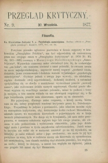 Przegląd Krytyczny. [R.3], nr 9 (30 września 1877)