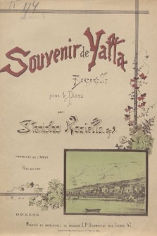 Souvenir de Yalta : barcarolle pour le piano : op. 5