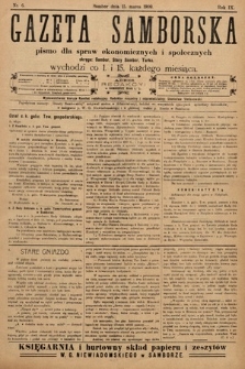 Gazeta Samborska : pismo poświęcone sprawom ekonomicznym i społecznym okręgu: Sambor, Stary Sambor, Turka. 1909, nr 6