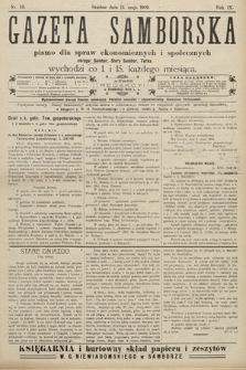 Gazeta Samborska : pismo poświęcone sprawom ekonomicznym i społecznym okręgu: Sambor, Stary Sambor, Turka. 1909, nr 10