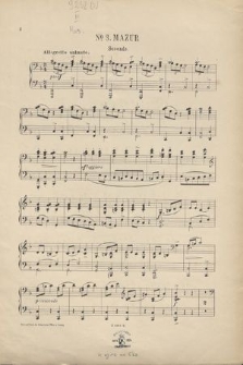 Suite polonaise : chansons, romances et danses nationales d'apres des mélodies originales : pour piano à 4 mains et à 2 mains : oeuvre 28. 3, Mazur