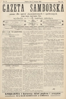 Gazeta Samborska : pismo poświęcone sprawom ekonomicznym i społecznym okręgu: Sambor, Stary Sambor, Turka. 1909, nr 15