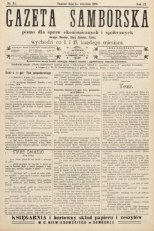 Gazeta Samborska : pismo poświęcone sprawom ekonomicznym i społecznym okręgu: Sambor, Stary Sambor, Turka. 1909, nr 18