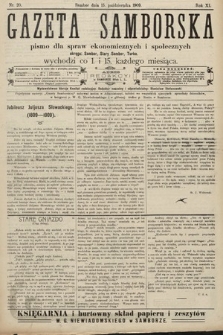 Gazeta Samborska : pismo poświęcone sprawom ekonomicznym i społecznym okręgu: Sambor, Stary Sambor, Turka. 1909, nr 20