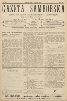 Gazeta Samborska : pismo poświęcone sprawom ekonomicznym i społecznym okręgu: Sambor, Stary Sambor, Turka. 1909, nr 23